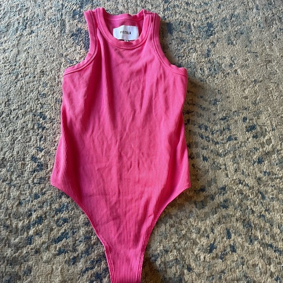 PISTOLA Blake crew neck bodysuit in flamingo medium - Picture 3 of 5